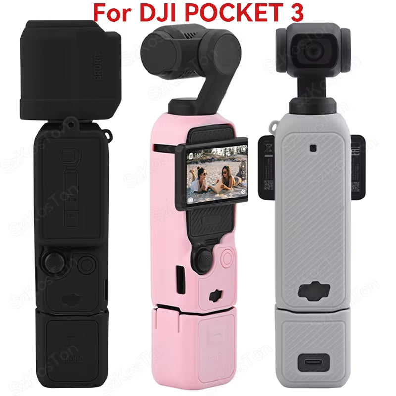 Silicone Cover  Osmo Pocket 3 Anti-Scratch Gimbal Camera Handle Soft Lens Protective Case  Osmo Pocket 3 Accessory