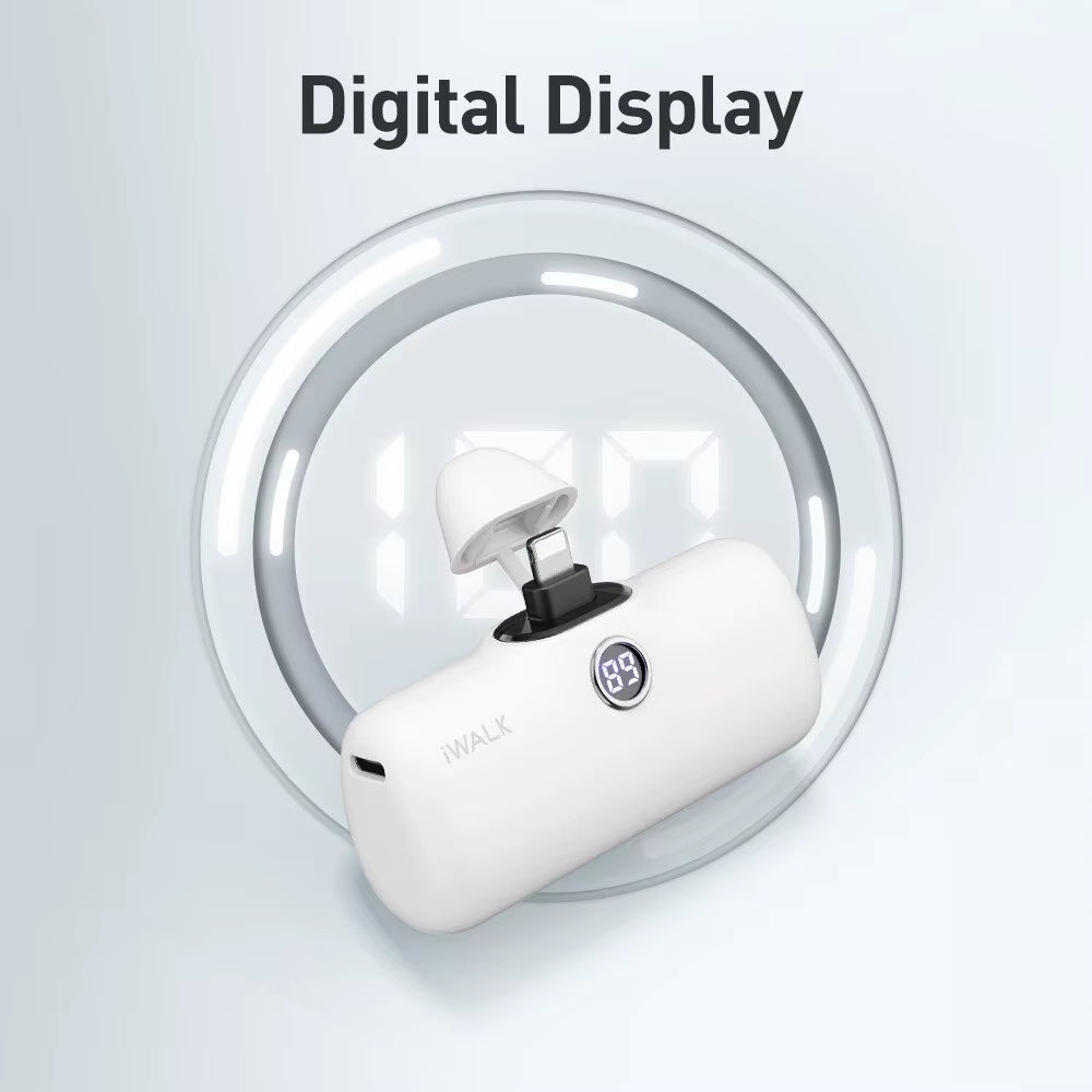 Capsule Pocket Mini Power Bank Portable 4800Mah Fast Charging Power Bank Digital Display Suitable for Iphone Lightning